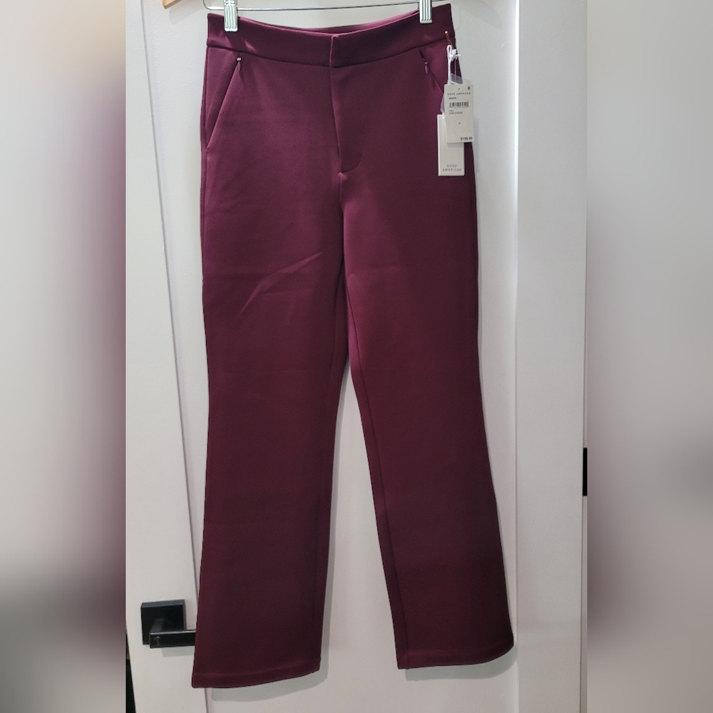 Good American Scuba Cropped Straight Trousers